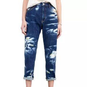 Anthropologie Pilcro The Borrowed Boyfriend Jeans Size 25 Relaxed Fit Bleach Dye